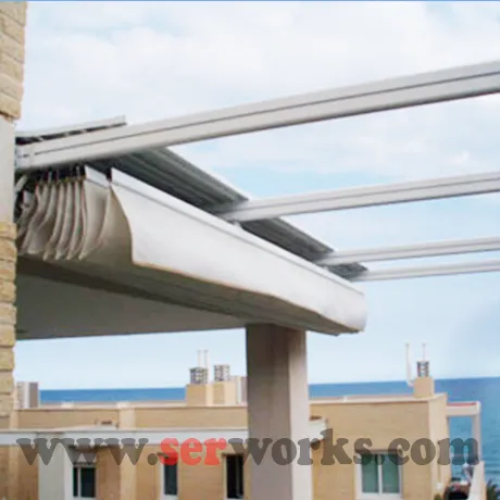 tejadillos de aluminio para  proteger su toldo plano de la intemperie